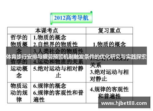 体育步行安排与疲劳预警机制触发条件的优化研究与实践探索